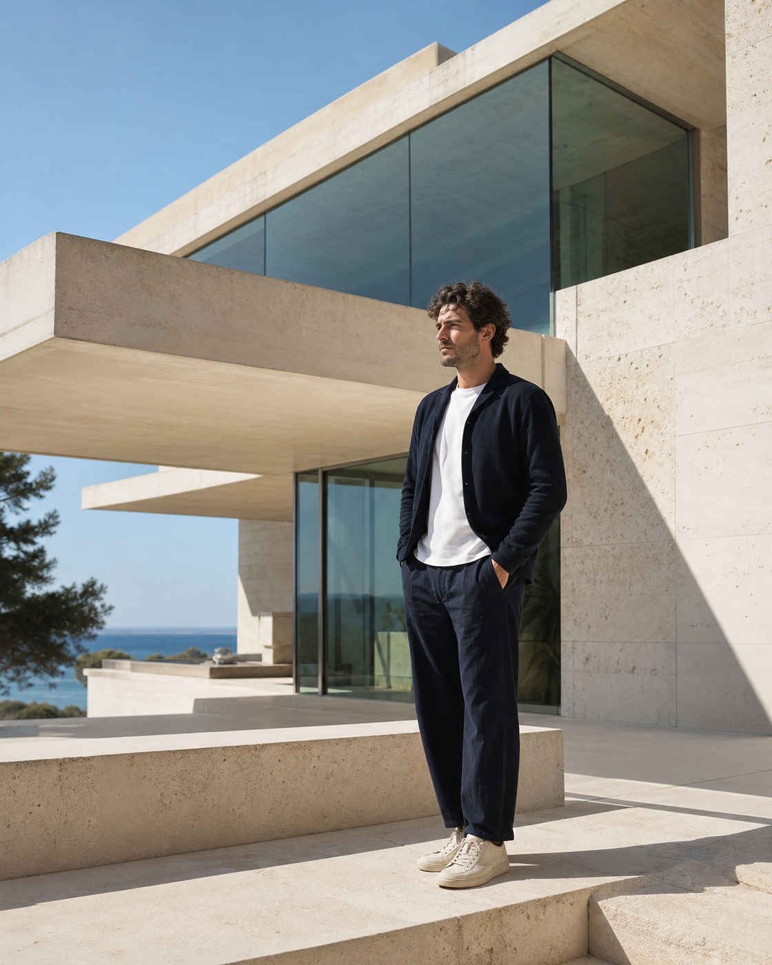 Portrait architectural d'un espace commercial lumineux